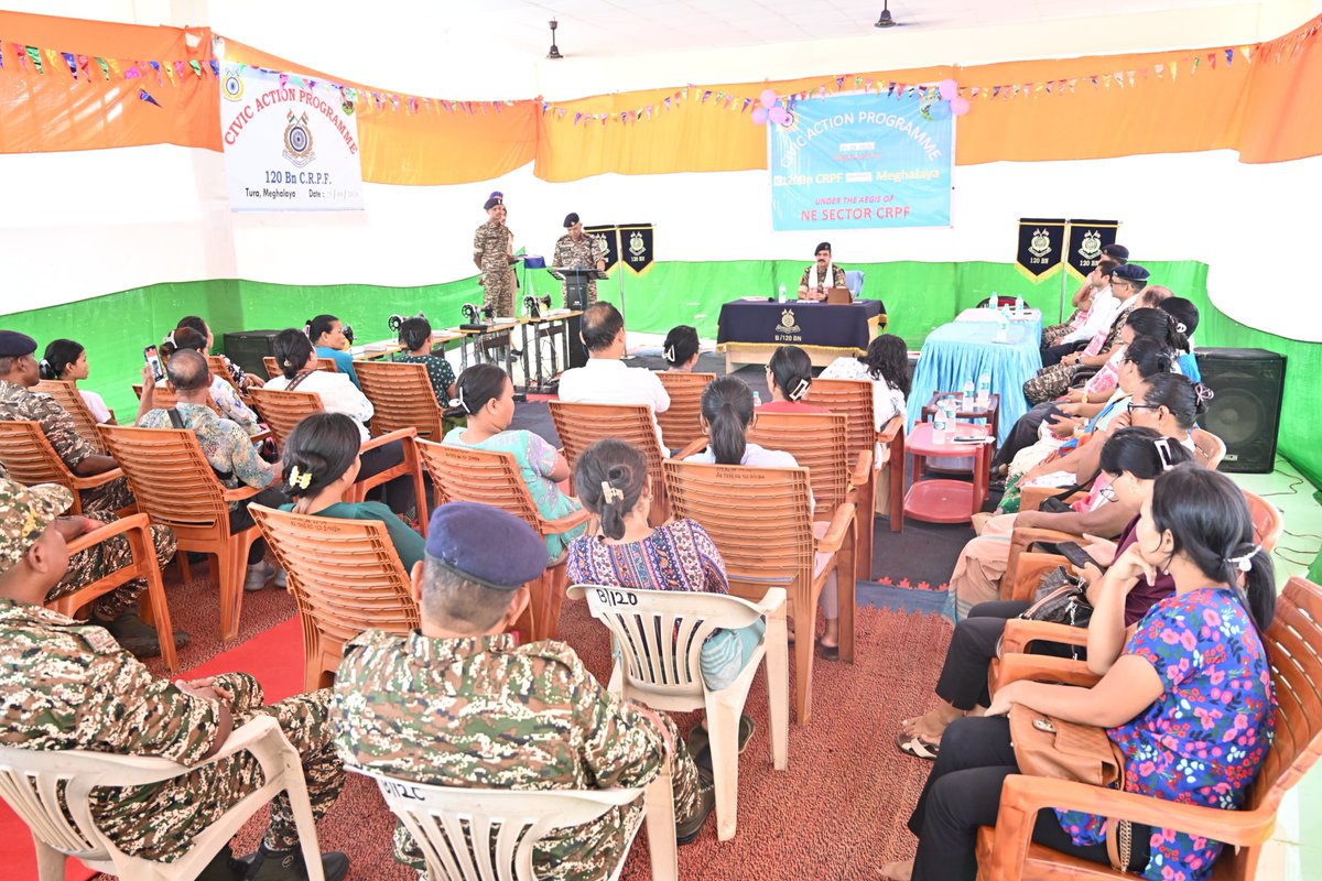 120Crpf's tweet photo. Under the aegis of NES #120Bn #CRPFIndia distributed sewing machines to economically disadvantaged widows for livelihood support in the AOR of B/120 Bn, Doldagre, Tura, during a #CivicActionProgramme #WomenEmpowerment https://t.co/bNz2XZa1Dp