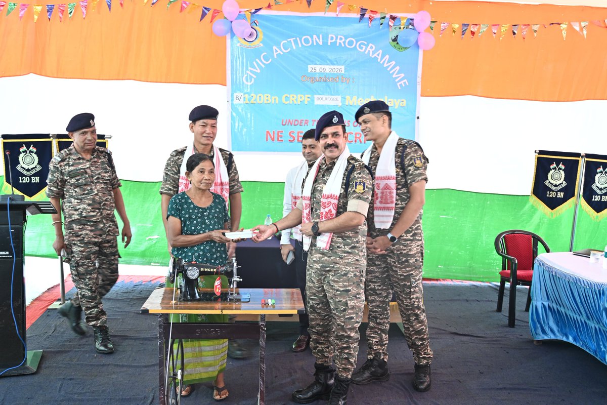 120Crpf's tweet photo. Under the aegis of NES #120Bn #CRPFIndia distributed sewing machines to economically disadvantaged widows for livelihood support in the AOR of B/120 Bn, Doldagre, Tura, during a #CivicActionProgramme #WomenEmpowerment https://t.co/bNz2XZa1Dp