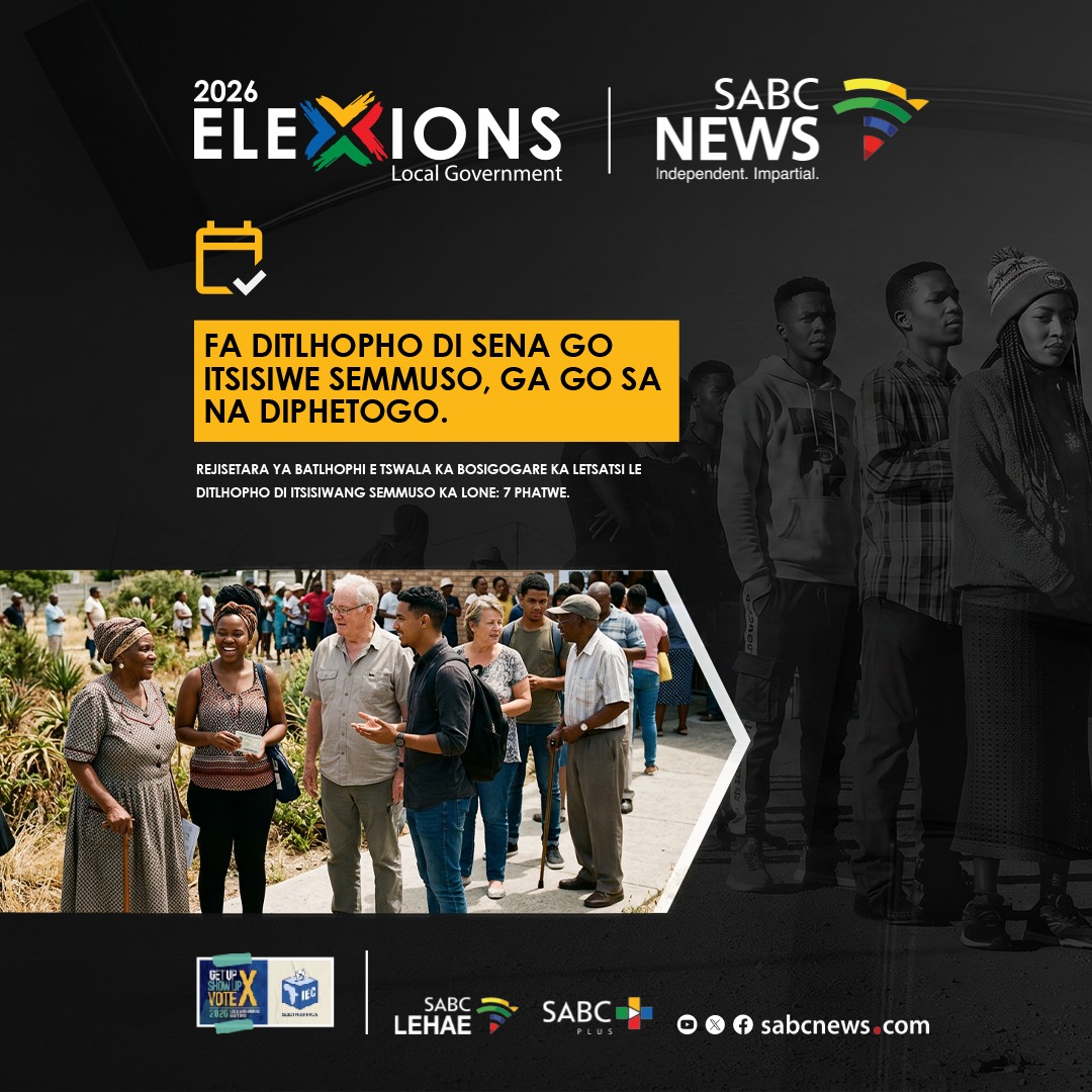 motswedingfm's tweet photo. Dikopo di tswalwa ka di 12 Diphalane.

Go dira kopo, etela: https://t.co/vKQ7EJnmBd,
Romela nomoro ya gago ya ID ka SMS kwa go 32249 kgotsa etela ofisi ya IEC ya mo lefelong la lona. https://t.co/pcoYiHPqb4