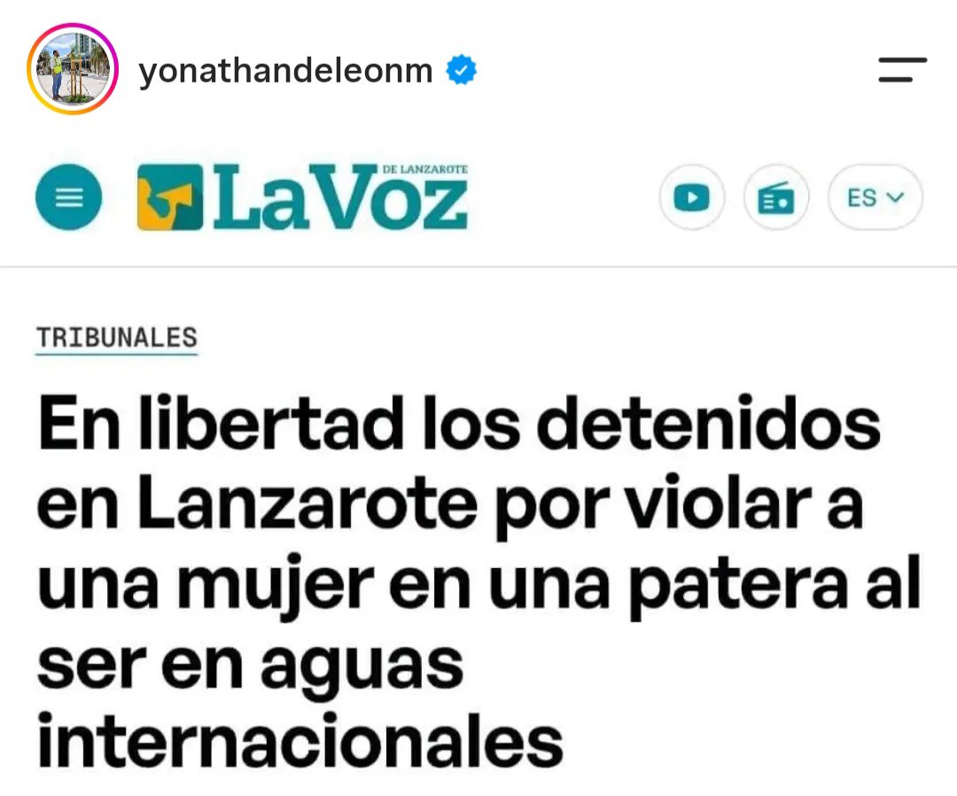 diegoacosta_soy's tweet photo. 🚨🚨
ÚLTIMA HORA 
Los tres ILEGALES que VIOLARON a una de las suyas en la patera que llegó a Lanzarote, han sido liberados por ser la VIOLACIÓN en aguas marroquíes. 
Están libres en la Isla Canaria de Lanzarote, con el silencio político. 
Latitud de vida https://t.co/9e8oQk1GQ8