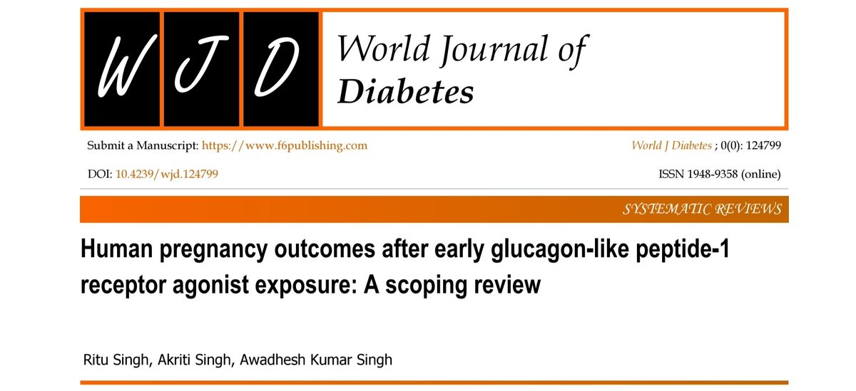 CMEINDIA1's tweet photo. GLP-1 Receptor Agonists & Pregnancy — What Does Human Evidence Really Say?
CME INDIA CLINICAL PEARLS 

Singh R, Singh A, Singh AK. Human pregnancy outcomes after early glucagon-like peptide-1 receptor agonist exposure: 

1. Accidental early exposure ≠ proven teratogenicity.
The most reassuring finding is that no consistent increase in overall major congenital malformations (MCMs) has emerged after inadvertent preconception or early-pregnancy GLP-1RA exposure. 

2. But “no signal” does NOT mean “proven safe.”
The evidence remains largely observational, heterogeneous and confounded. Current data argue against a large reproducible teratogenic effect; they do not establish safety for intentional treatment during pregnancy.

3. The evidence base is now much larger than isolated case reports.
The review identified 47 reports, including 17 case reports, 3 case series, 1 pharmacovigilance analysis, 1 regulatory trial-pregnancy dataset, 16 cohort/registry/controlled studies, and 3 systematic reviews with meta-analyses. 

4. One of the strongest comparative datasets is reassuring for malformations.
In the multinational Cesta cohort, 938 GLP-1RA-exposed pregnancies in women with T2D were compared with 5,078 insulin-exposed pregnancies. Major congenital malformations were not increased: adjusted RR 0.95 (95% CI 0.72–1.26); first-trimester sensitivity analysis was similarly reassuring (RR 1.03, 95% CI 0.73–1.47). 

5. Meta-analyses tell broadly the same story.
One meta-analysis involving 36,963 pregnancies found no increase in MCM versus other antidiabetic agents (OR 1.08, 95% CI 0.86–1.37) or insulin (OR 1.00, 95% CI 0.77–1.28). However, heterogeneity and baseline differences prevent declaring GLP-1RAs pregnancy-safe.

6. Miscarriage remains an area of uncertainty—not established causality.
Signals for spontaneous abortion have appeared in pharmacovigilance and some datasets, but these cannot establish cause and effect. In regulatory trial data, spontaneous abortion was numerically higher among exposed pregnancies, while overall nonviable pregnancy rates were similar between groups. 

7. Preeclampsia, prematurity and fetal-growth signals need caution.
Studies have inconsistently reported preeclampsia, preterm birth, altered gestational weight gain, fetal growth abnormalities and renal/genitourinary findings. None currently forms a convincing reproducible drug-specific pattern. 

8. The biggest confounder may be the woman—not the molecule.
Women receiving GLP-1RAs commonly have T2D, obesity, PCOS, infertility, hypertension or renal disease—conditions that themselves increase miscarriage, congenital anomaly, hypertensive disorder, prematurity and abnormal fetal-growth risks. 

9. Exposure timing matters enormously.
“Used months before conception,” “stopped around conception,” “stopped after a positive pregnancy test,” and “continued through pregnancy” are not biologically equivalent exposures. This is especially relevant to long-acting agents such as semaglutide, dulaglutide and tirzepatide. 

10. Accidental exposure is NOT, by itself, an indication for pregnancy termination.
The review supports cautious reassurance rather than automatic termination following inadvertent preconception or early-pregnancy exposure. Appropriate obstetric and metabolic follow-up remains important.

11. Once pregnancy is recognized: STOP the GLP-1RA.
Current evidence supports discontinuing GLP-1RA therapy when pregnancy is identified and promptly transitioning to pregnancy-compatible metabolic therapy. Planned or continued GLP-1RA treatment during pregnancy is not supported by present evidence. 

12. Preconception counselling is becoming essential in the GLP-1 era.
Women of reproductive age receiving these agents should be counselled regarding contraception, pregnancy intention, planned discontinuation and transition of therapy. Weight loss may improve ovulation/fertility, particularly in women with obesity/PCOS, making an unplanned pregnancy more plausible.