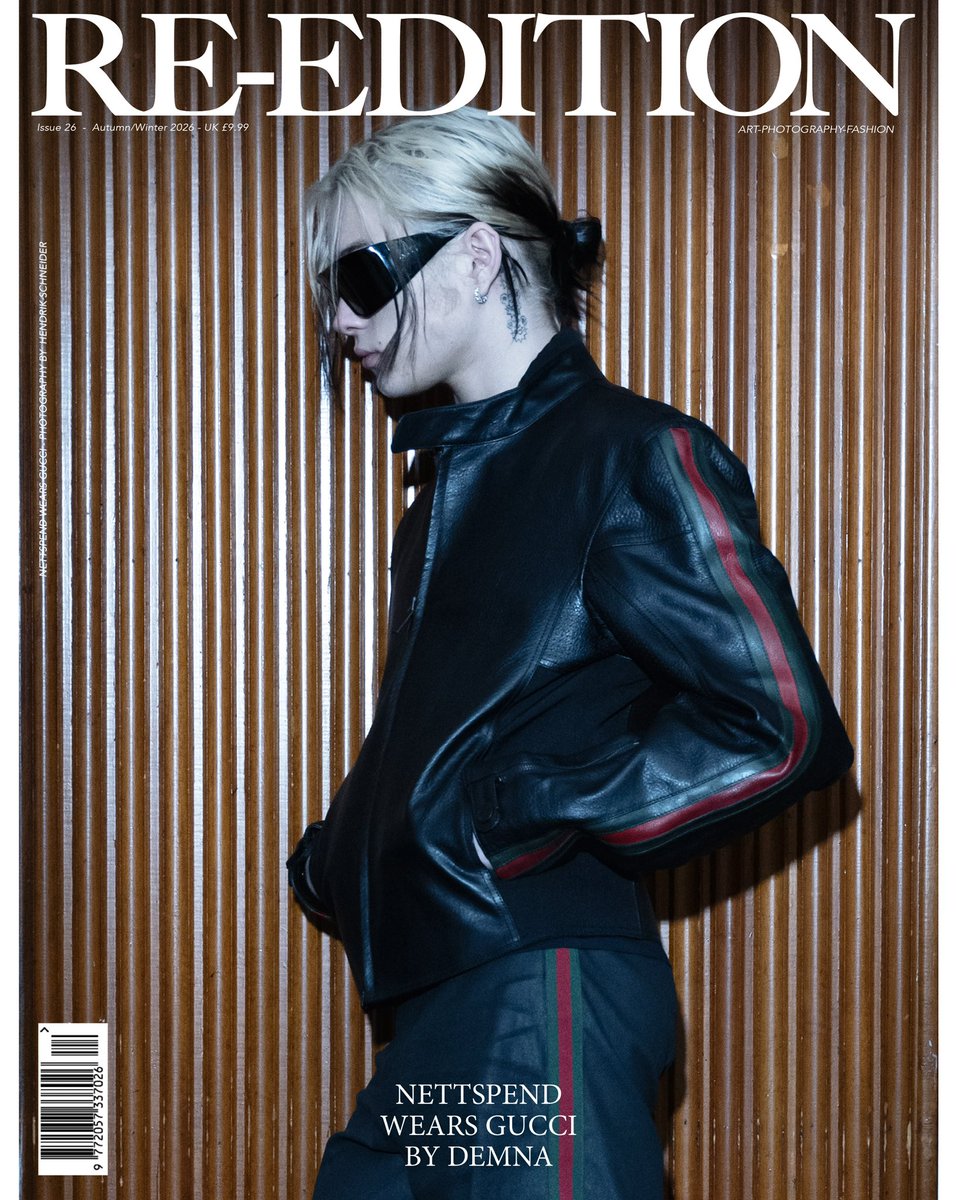 NETTDEFENDER's tweet photo. Nettspend wearing Gucci by Demna, featured in Re-Edition Magazine’s Autumn/Winter 2026 Issue 26 🔥 https://t.co/fpvLcfl4Um