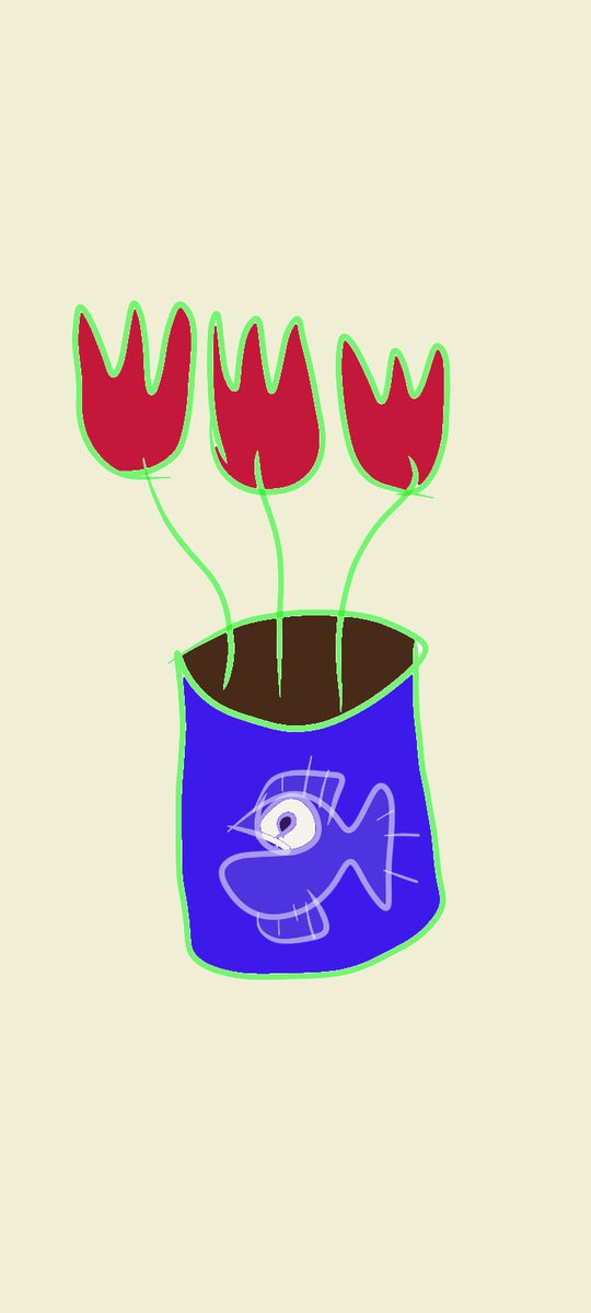 ggod2113A's tweet photo. チューリップ。😃　見かけた絵を真似した。　#絵 https://t.co/uXcayntO51