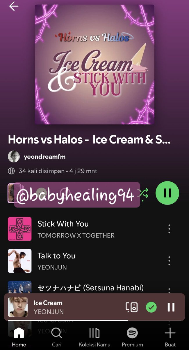 babyhealing94's tweet photo. 25/09/2026
ICE CREAM & SWY (P)
#TeamDevilbatu
HORNS vs HALOS STREAMING PARTY
#TOMORROW_X_TOGETHER #YEONJUN https://t.co/lQq6oPje4F