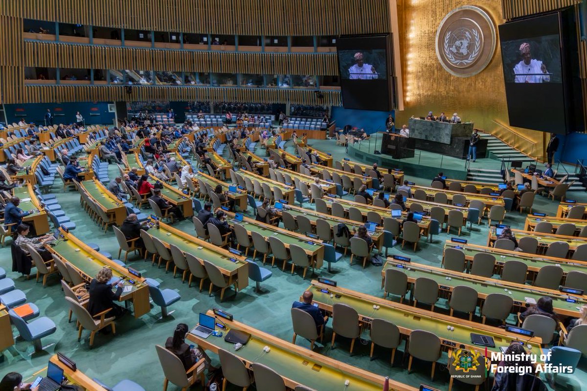 S_OkudzetoAblak's tweet photo. President Mahama’s iconic, brilliant and bold UN address continues to resonate with all progressive people of the international community seeking to create a better world and a common humanity where we all feel a proud sense of belonging. 

Ghana will continue to play its role with fearless honesty as we work with those with shared values and aligned aspirations to create this new world founded on freedom, justice, equity, dignity, inclusivity and equal opportunities.