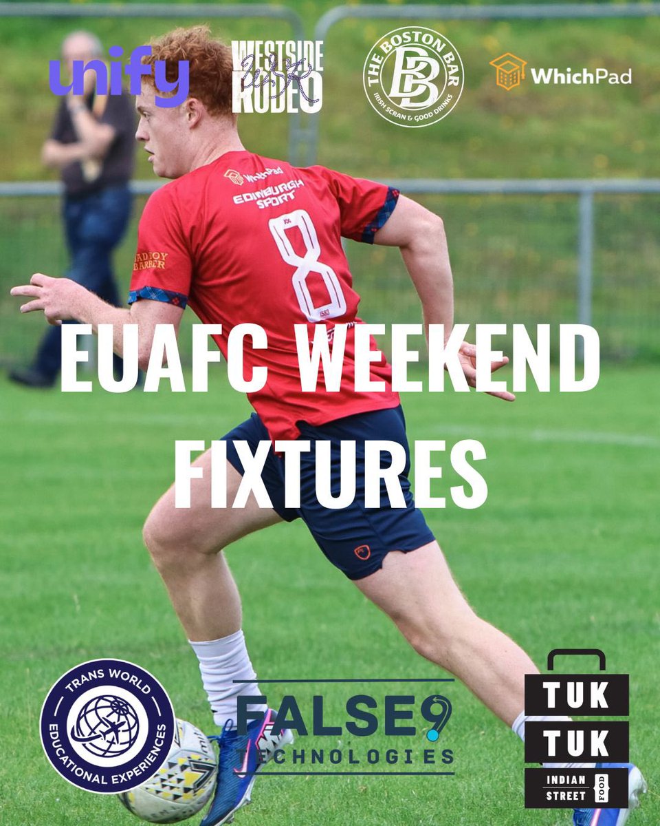 EdinburghUniAFC's tweet photo. Our first full weekend of fixtures this season!

The 20s start off the weekend tonight with their game against Arniston whilst action elsewhere takes place tomorrow 🙌

#OCOL💚💙 https://t.co/JgShztO5vK