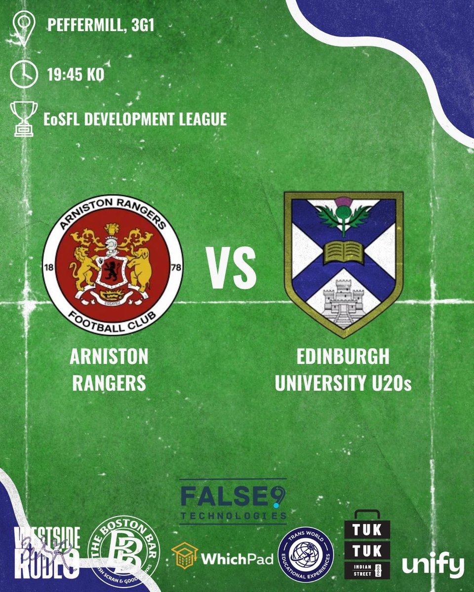 EdinburghUniAFC's tweet photo. Our first full weekend of fixtures this season!

The 20s start off the weekend tonight with their game against Arniston whilst action elsewhere takes place tomorrow 🙌

#OCOL💚💙 https://t.co/JgShztO5vK