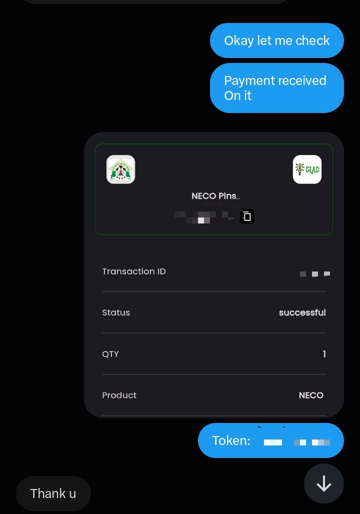 meedah2000's tweet photo. NECO result token successfully delivered. β
π
Another customer sorted, another smooth transaction. π«‘
NECO Result Tokens available at β¦2,500.
Need yours? Send a DM or Whatsapp 08163493683 to place your order. π²π₯
#hamsdigitalhub #NECO #NECORESULT https://t.co/ZUmUw77D6F