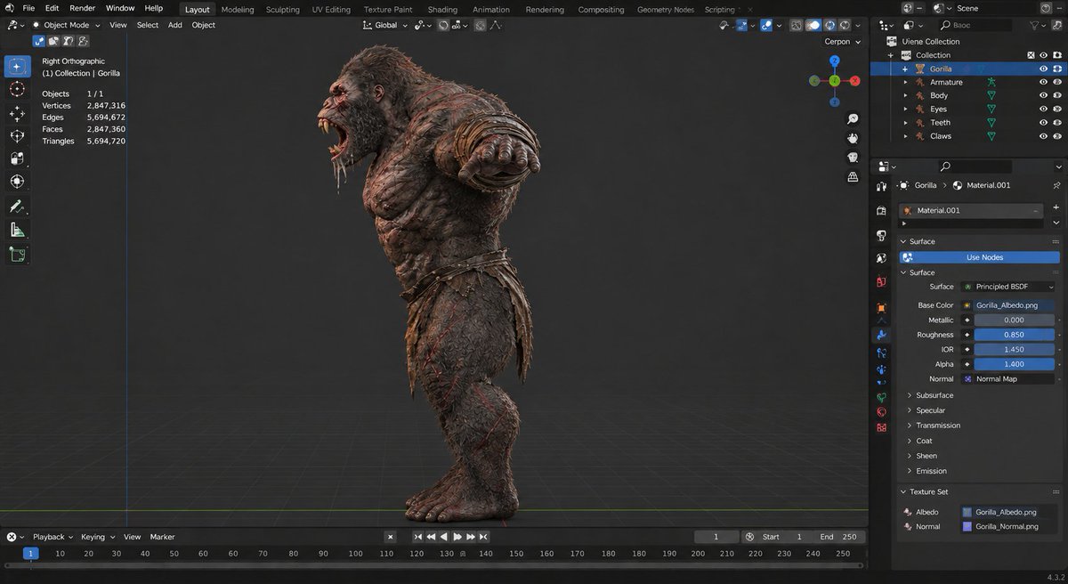 darktush2's tweet photo. Gorilla Model 
#3dmodel #3dartist #gorillamodel https://t.co/k9pTZol0MD