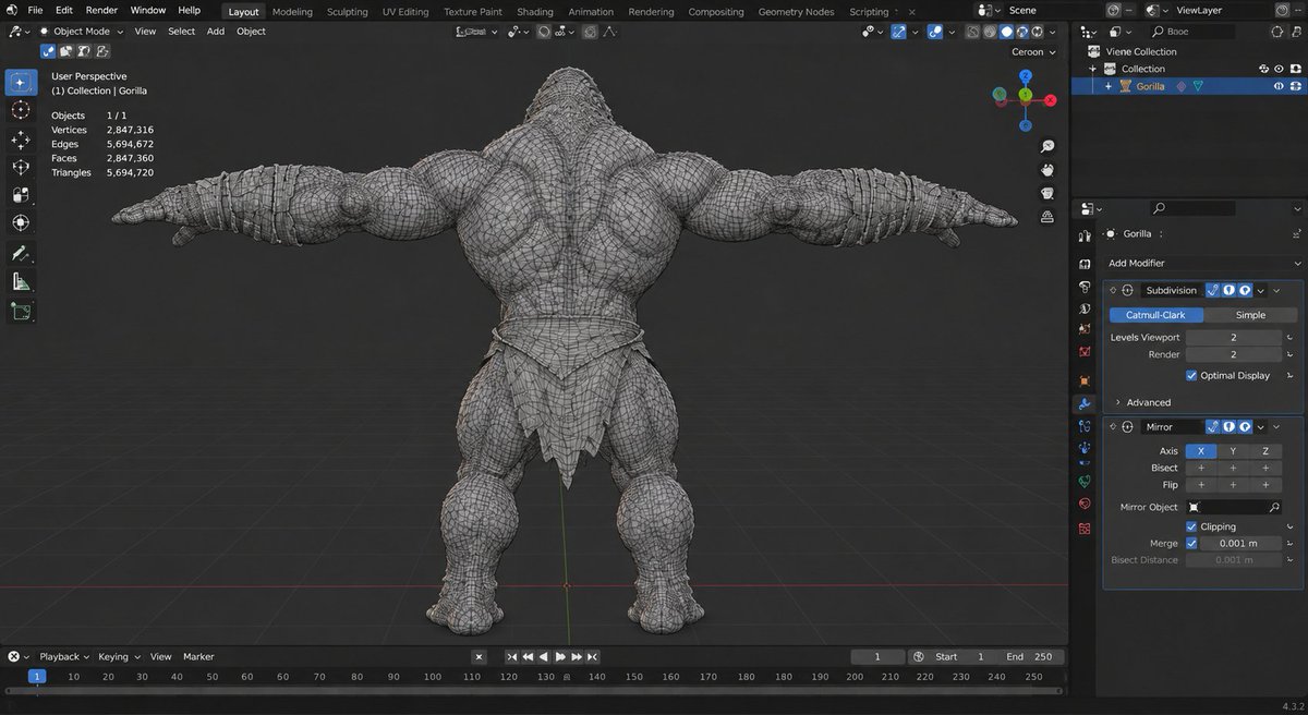 darktush2's tweet photo. Gorilla Model 
#3dmodel #3dartist #gorillamodel https://t.co/k9pTZol0MD