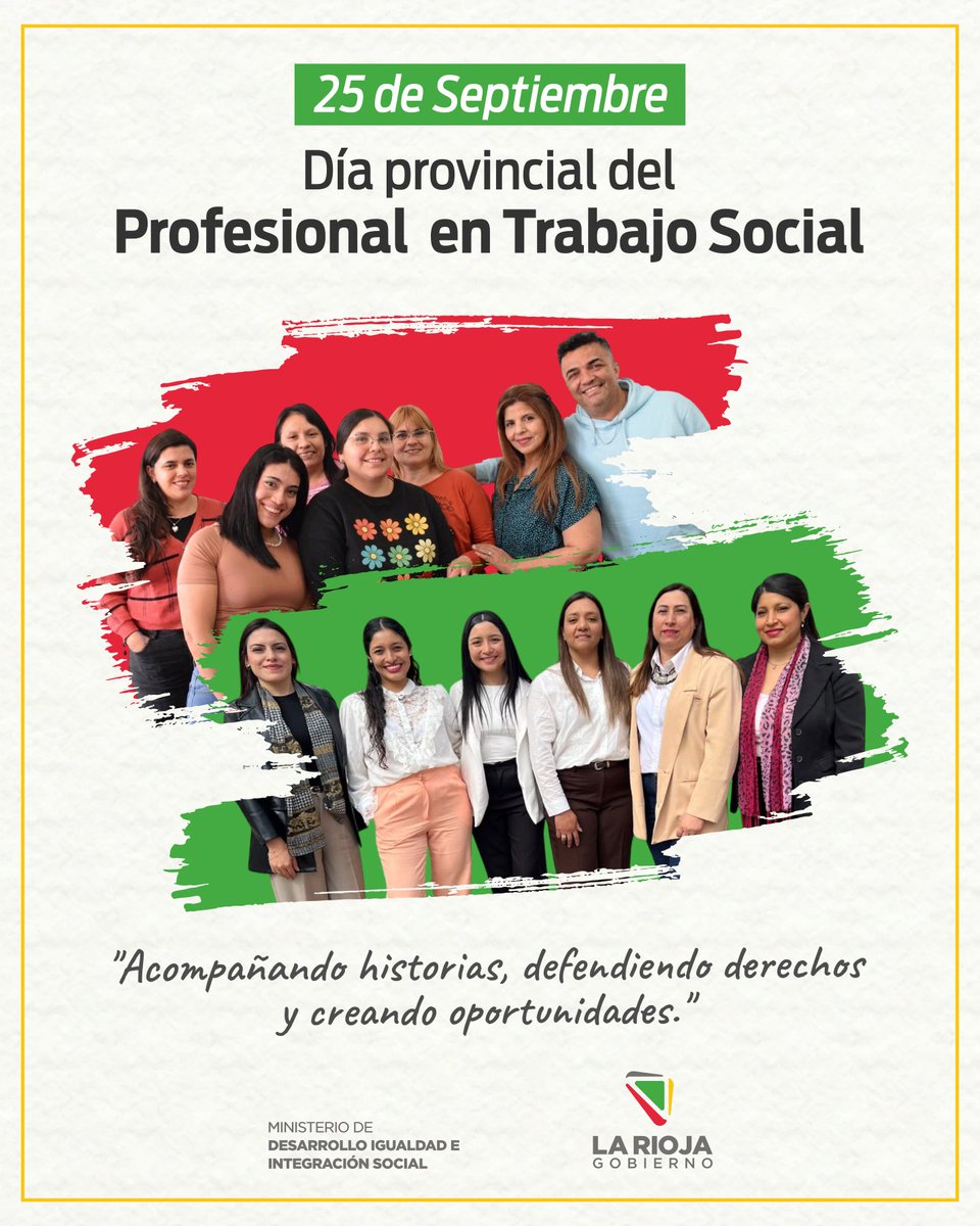 LrDesarrollo's tweet photo. Día Provincial del Profesional en Trabajo Social 💫

Hoy reconocemos a quienes acompañan historias, defienden derechos y generan oportunidades, trabajando cada día para construir una sociedad más justa e inclusiva.

¡Feliz día!❤️ https://t.co/gcmsDtnpBa