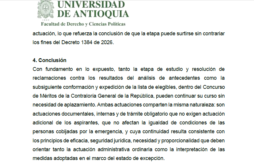 MeritoSeRespeta's tweet photo. 🚨ALERTA🚨

La contraloria @CGR_Colombia MIENTE 
Tuvimos acceso al concepto técnico que la @UdeA operadora del concurso,  le entregó el 14 de septiembre donde concluye que resolver reclamaciones y expedir la lista de elegibles PODÍA continuar sin aplazamiento del concurso. 
👇 https://t.co/2uKmdEalrt