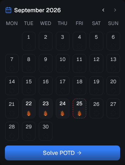 ResilientCoder's tweet photo. I am again addicted to solving DSA after the major TUF update 💙

Really love the gamification of coin/streaks. 

Thanks to @takeUforward_ , I am back in the game after a long time🔥 https://t.co/ZZ5DVDn0g5
