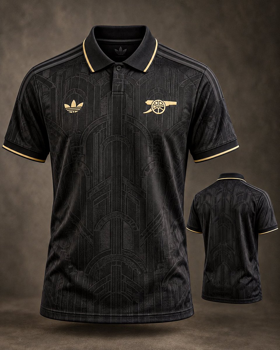 now_arsenaI's tweet photo. The Arsenal third shirt for the 2027/28 season will be primarily black.

Adidas want to display the message ‘fashion-forward’ with them set to make the shirt something you can wear outside of football.

🤝 with @IamCrisJ https://t.co/FVHQIIV8Qw