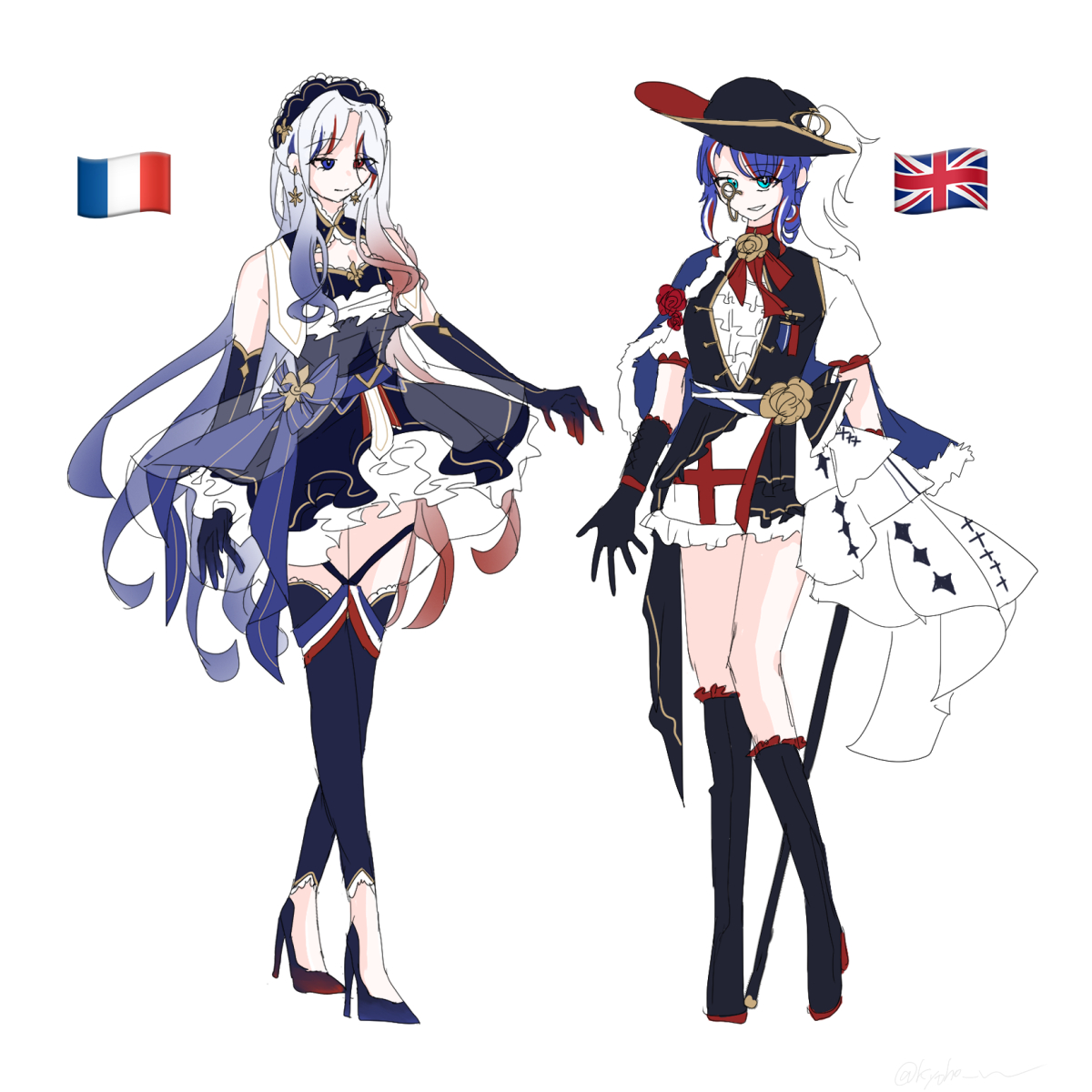 kyoho_unn's tweet photo. 英仏の擬人化です～🇬🇧🇫🇷

#国擬人化
#国擬 https://t.co/6W1FSEGOjI