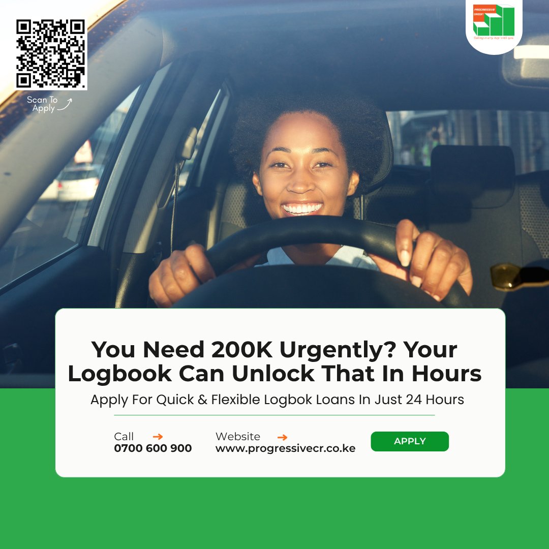 progressivecrke's tweet photo. 200K Urgently? Si ukuje na Logbook leo tukupee cash leo. We dont even check the vehicle age.
Call us on 0700 600 900 or visit https://t.co/BhjdjwdGLi
#ProgressiveCredit #QuickFlexibleLoans https://t.co/JMeshyRRav