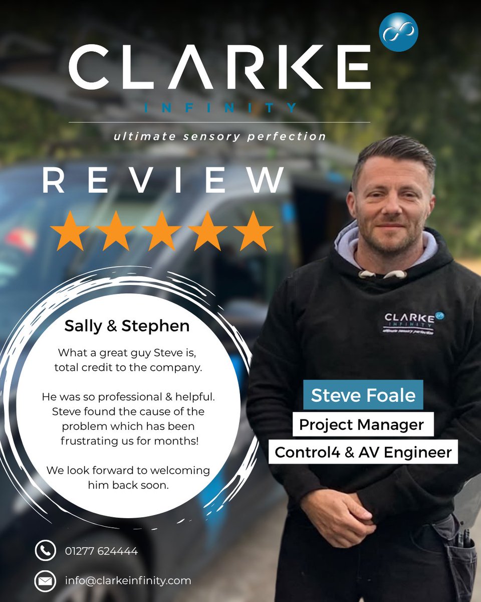 ClarkeInfinity's tweet photo. It's great when work speaks for itself. 👏 
Big shoutout to Steve for a job well done! 👏
🔧 Proud to have him at Clarke Infinity. 

01277 624444 
info@clarkeinfinity.com
#ClarkeInfinity #CustomerFeedback #SmartHome https://t.co/NRxqsfTxJw