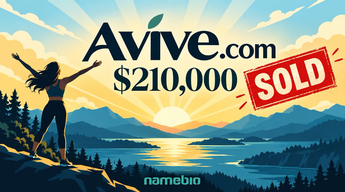 NameBio's tweet photo. Yesterday saw $896k in domain name sales, including:
$210,000 Avive․com
$25,000 MyTickets․com
$18,888 Otherwise․si
$15,000 Simmy․ai
$14,999 Tilt․now
$9,097 Animalitos․com
$6,500 Hyperintelligence․io
$5,500 Frigis․com
$5,458 Models․si
$5,006 Crispy․ai
$3,988 Stack․si
$3,700 SwapVerse․com
$3,600 PetScout․com
$3,500 Carvigo․com
$3,299 VexoAI․com
$3,053 WorkCentric․com
$2,600 Minds․si
$2,495 PepBeacon․com
$2,425 WiseBank․com
$1,999 SplitMobile․com
📊 Top 100 Sales: https://t.co/iqCnljKaok
Repeat sales + charts in reply 👇