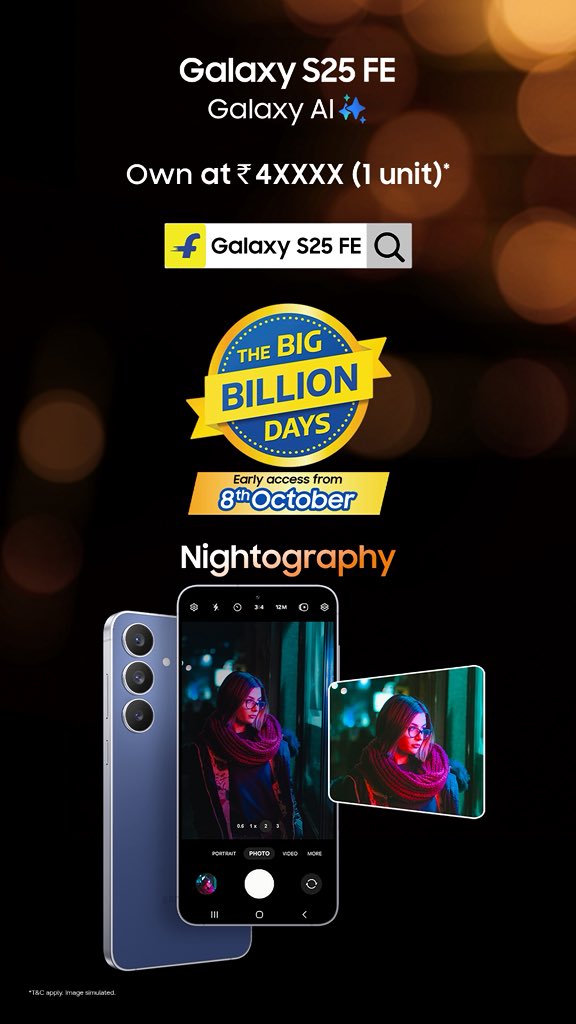 GarvKhatri09's tweet photo. Incredible offers on Samsung flagships this Flipkart sale season!⚠️🔥 #galaxys25fe #galaxys25ultra #galaxys25 #galaxyai @SamsungIndia https://t.co/L5czBlVKGb