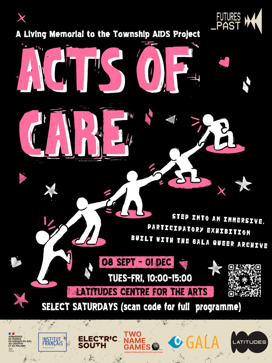 gaysaradio's tweet photo. 🌈 Your next art outing comes with VR goggles, queer history, and poster-making power.

Acts of Care is now open at Latitudes Centre for the Arts in Johannesburg — and this is not your usual walk-around-and-nod exhibition.

This immersive XR experience brings the Township AIDS Pr https://t.co/1zik6KmHyL