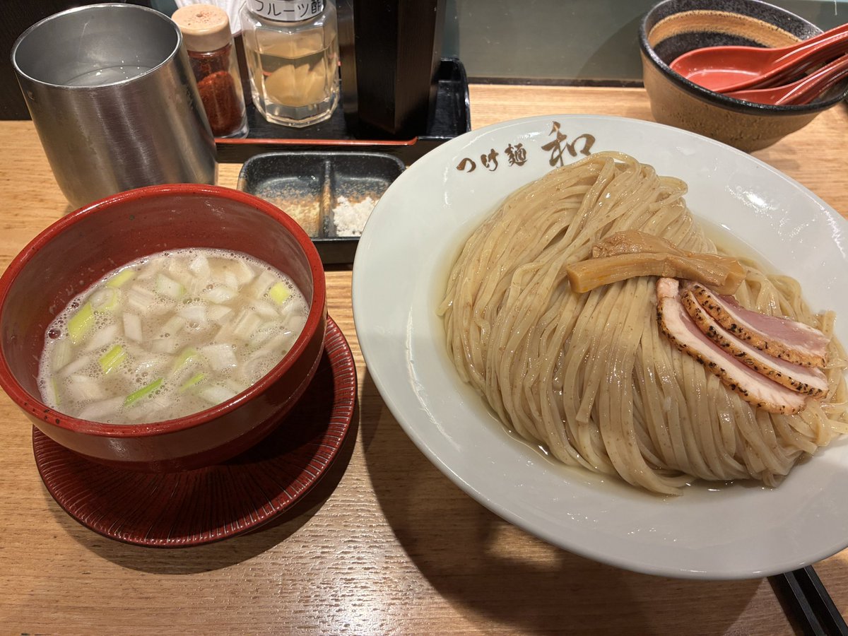 KorenHasmin's tweet photo. つけ麺　和
昆布水つけ麺　500g

昆布水つけ麺は一番好きなメニューなのでいっぱい食べれて嬉しい https://t.co/46KhRXxDH7