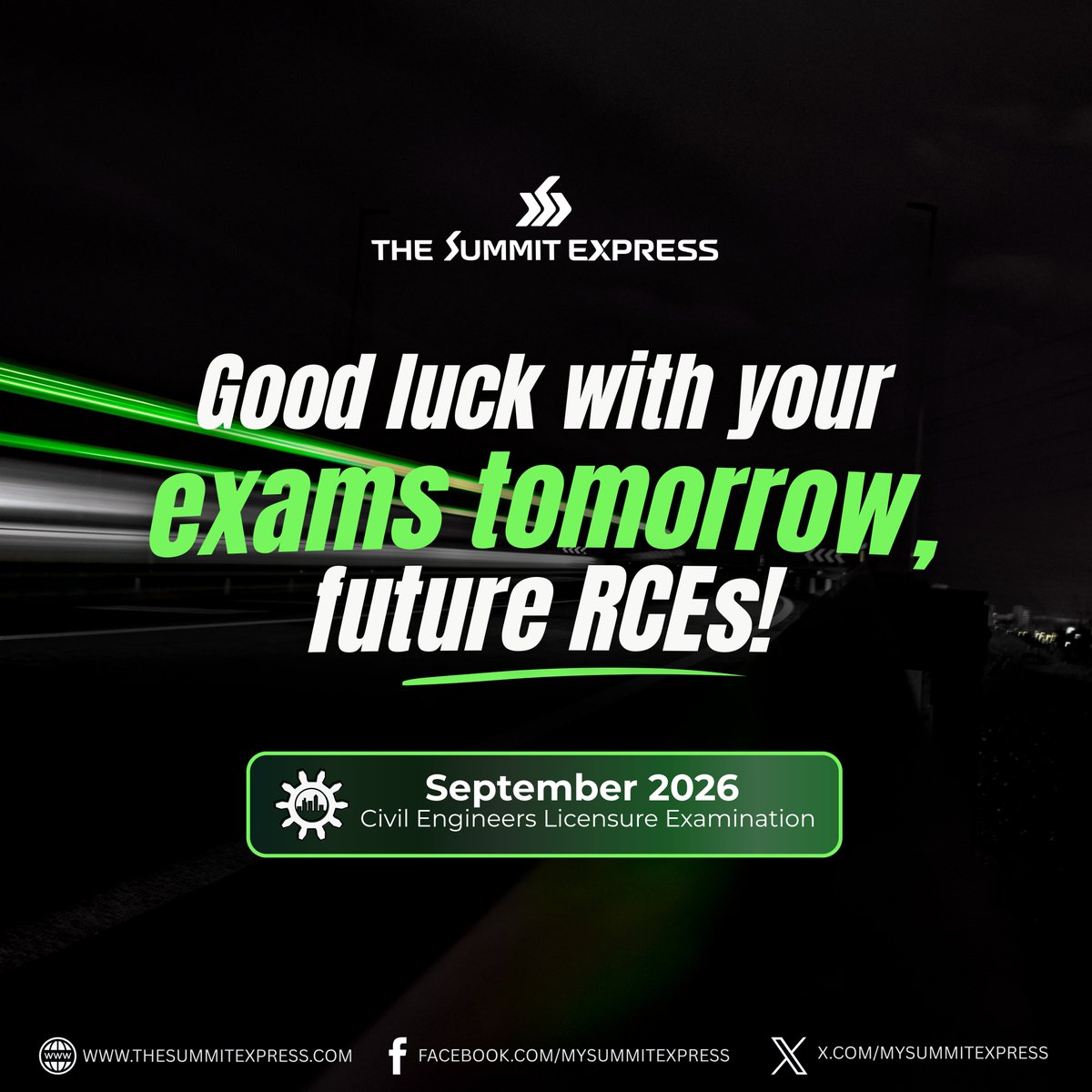 mysummitexpress's tweet photo. Good luck with your exams tomorrow, future Civil Engineers! 🙏 #CELE2026
➔ See here: https://t.co/58sG9KnElh https://t.co/O1iugcWgGO
