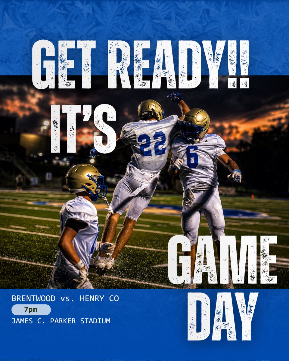 bruins12th's tweet photo. F.N.L. Tonight at HOME! Brentwood is facing off against Henry Co. Kick-off at 7pm.

#DRIVEN #GAMEDAY https://t.co/6PppuAo1Ng