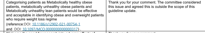 BANTonline's tweet photo. If metabolic health was out of scope for NG246 - how is it now being included in PMOS guideline @NICEComms  ? https://t.co/k1XkqTnbQS