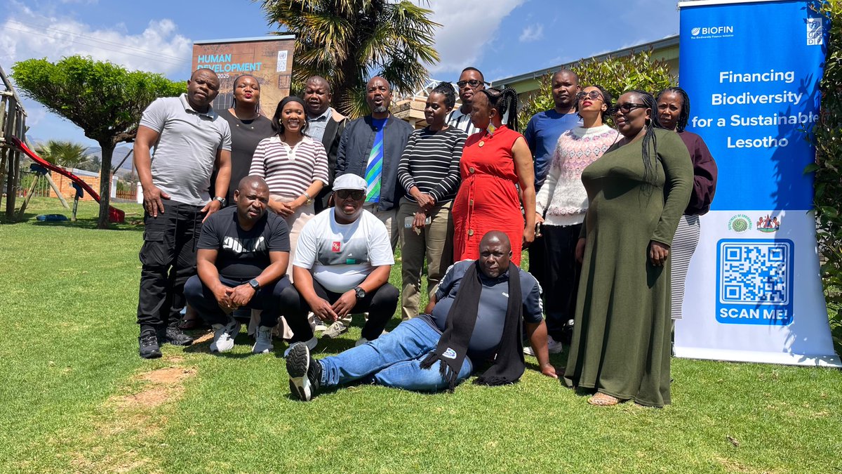 UNDPLesotho's tweet photo. The BIOFIN Team — UNDP, the Ministry of Environment &amp; Forestry, and the Ministry of Finance &amp; Development Planning, held a 2-day workshop with the NBSAP Steering Committee.
The session explored BIOFIN’s contribution to NBSAP Target 19 on biodiversity resource mobilisation. https://t.co/NHoFoEEtk2