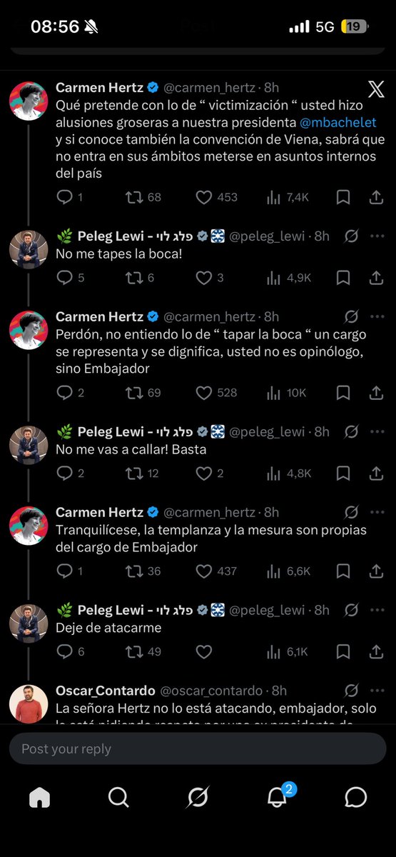 dmorales4m's tweet photo. Creo que esta patética secuencia del embajador del país genocida de Israel retrata perfectamente lo bastardos que son.

Se hacen las víctimas en todos lados cuando son de la peor calaña.
Cero respeto por el país y por el cargo.

@peleg_lewi https://t.co/0tSHPdpBLd
