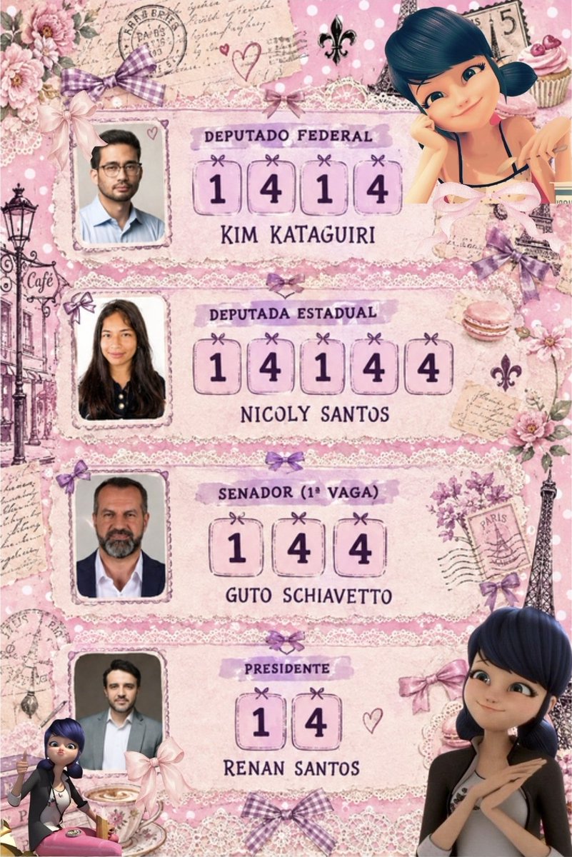 tshevelynn's tweet photo. Marinette vota 14!

Minha colinha para SP https://t.co/pvmJQmUQaT