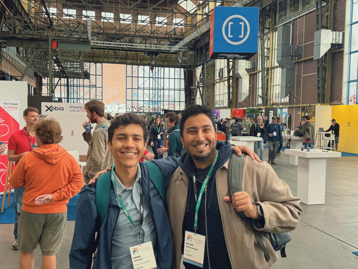 AtinaryTech's tweet photo. Back from @PyData Amsterdam! 🇳🇱

Our ML engineers shared how we serve personalized ML at scale in #SDLabs:
- Rayan Daod Nathoo on evolving runtimes for low-latency ML predictions
- Daniel Pacheco Gutierrez on the Stable Matching Problem (1/3) https://t.co/r6YCn6dqTP