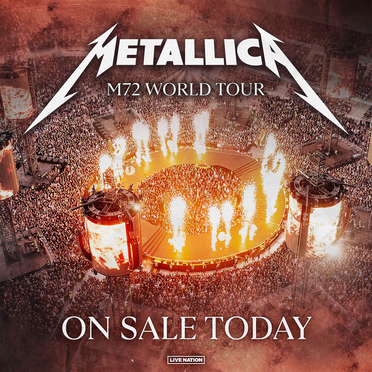 Metallica's tweet photo. 💥 #M72 2027 TICKETS ON SALE TODAY 💥

Tickets drop at 10 AM local time for each show's city. https://t.co/D9ix5G4qK4