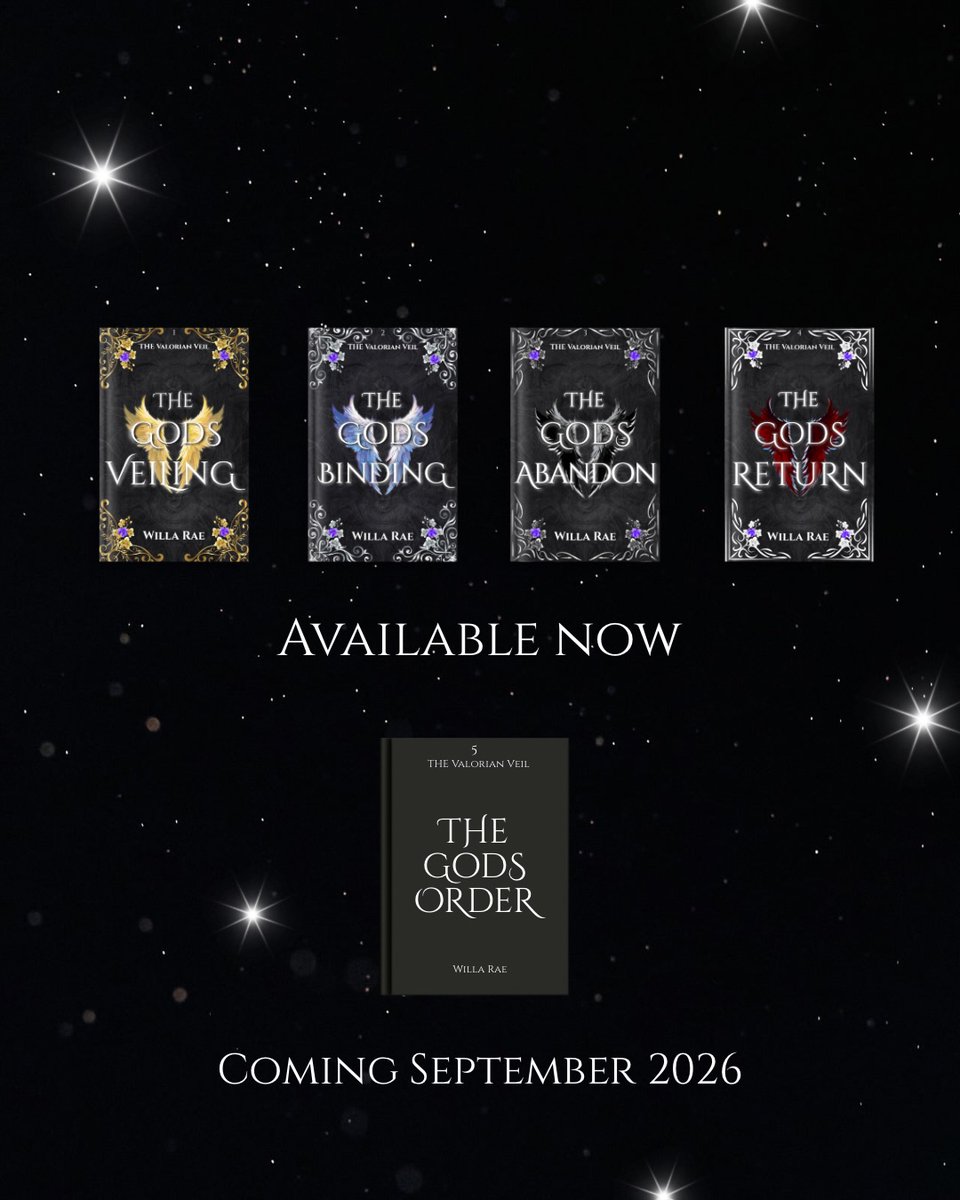 JulieannAn2g's tweet photo. The Gods Return by Willa Rae is now available on Kindle Unlimited. A high-fantasy realm, powerful gods, soul-ties, prophecy, betrayal, and four unforgettable gods await. Books 1–4 are available now; Book 5 arrives in September. https://t.co/5ImL09AeBc