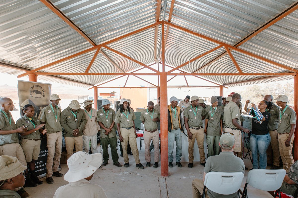 SRTNamibia's tweet photo. Behind every protected rhino is a team of dedicated people working tirelessly on the ground. A few glimpses from Save the Rhino Trust’s Rhino Ranger Award Ceremony, celebrating the people who give so much to the protection of Namibia’s rhinos and wild spaces. https://t.co/GRxBoFCBwF