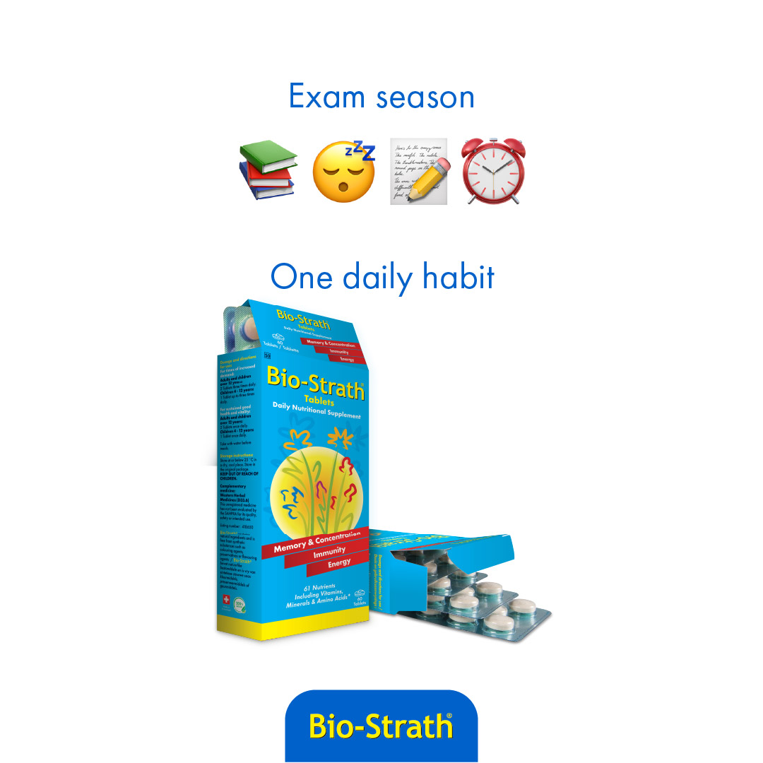 BioStrath_SA's tweet photo. Exam season = long days, big demands. 📚💙

Steady energy beats a quick fix.

💬 What's one exam-season routine that's a must in your home? https://t.co/tUqbNxcB8y
