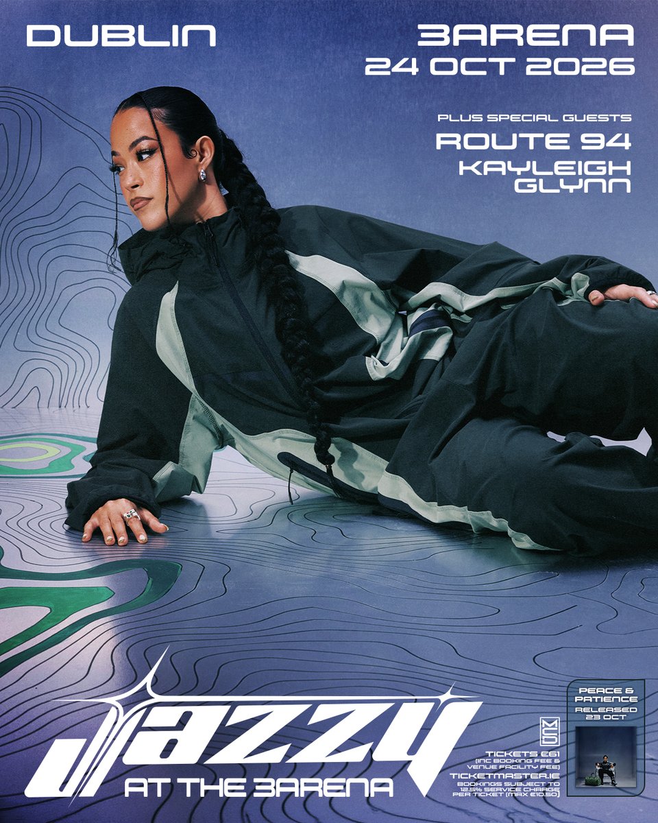 3ArenaDublin's tweet photo. 🎧 Support Announced

Route 94 and Kayleigh Glynn will join Jazzy at #3Arena on Saturday, 24 October 2026.

Tickets available via @tmie https://t.co/o7KLyPu5yr
