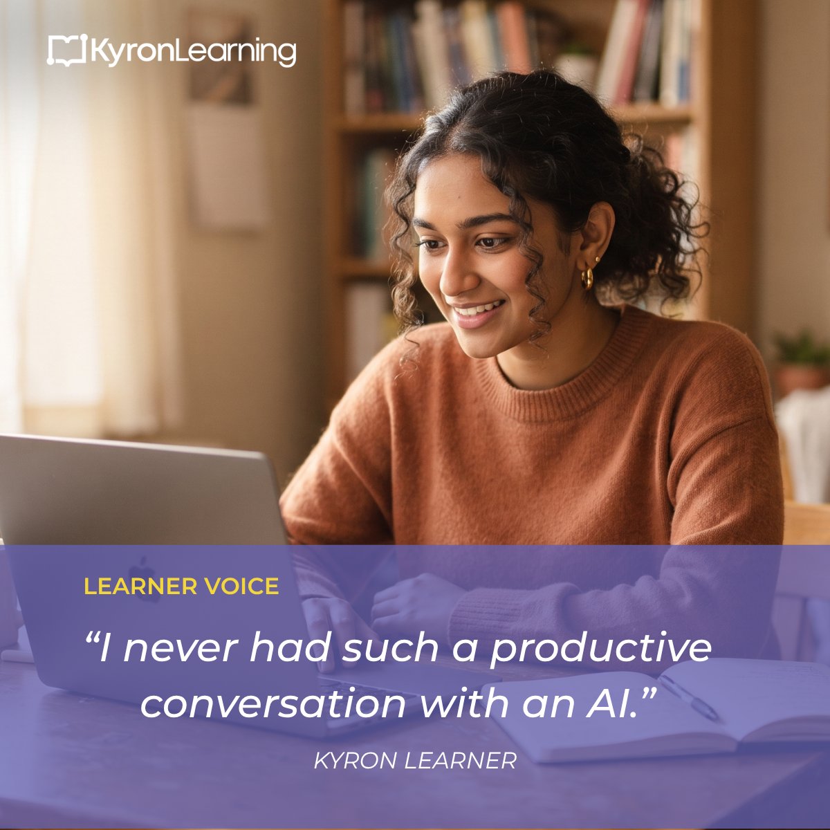 kyronlearning's tweet photo. "I never had such a productive conversation with an AI." — Real Kyron learner

When students are stuck, Kyron guides them through the reasoning — not around it.

🔗 https://t.co/jc9me8bPKB

#LearnerVoice #AIinEducation #KyronLearning https://t.co/NSNaHmQXzd