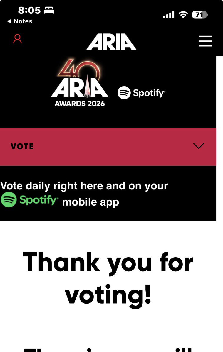 TheiLoveV's tweet photo. I'm voting for
#ARIASBTS at the
2026 ARIA Music
Awards.

https://t.co/GpFhCFBAjj https://t.co/EmTOYEsQWu