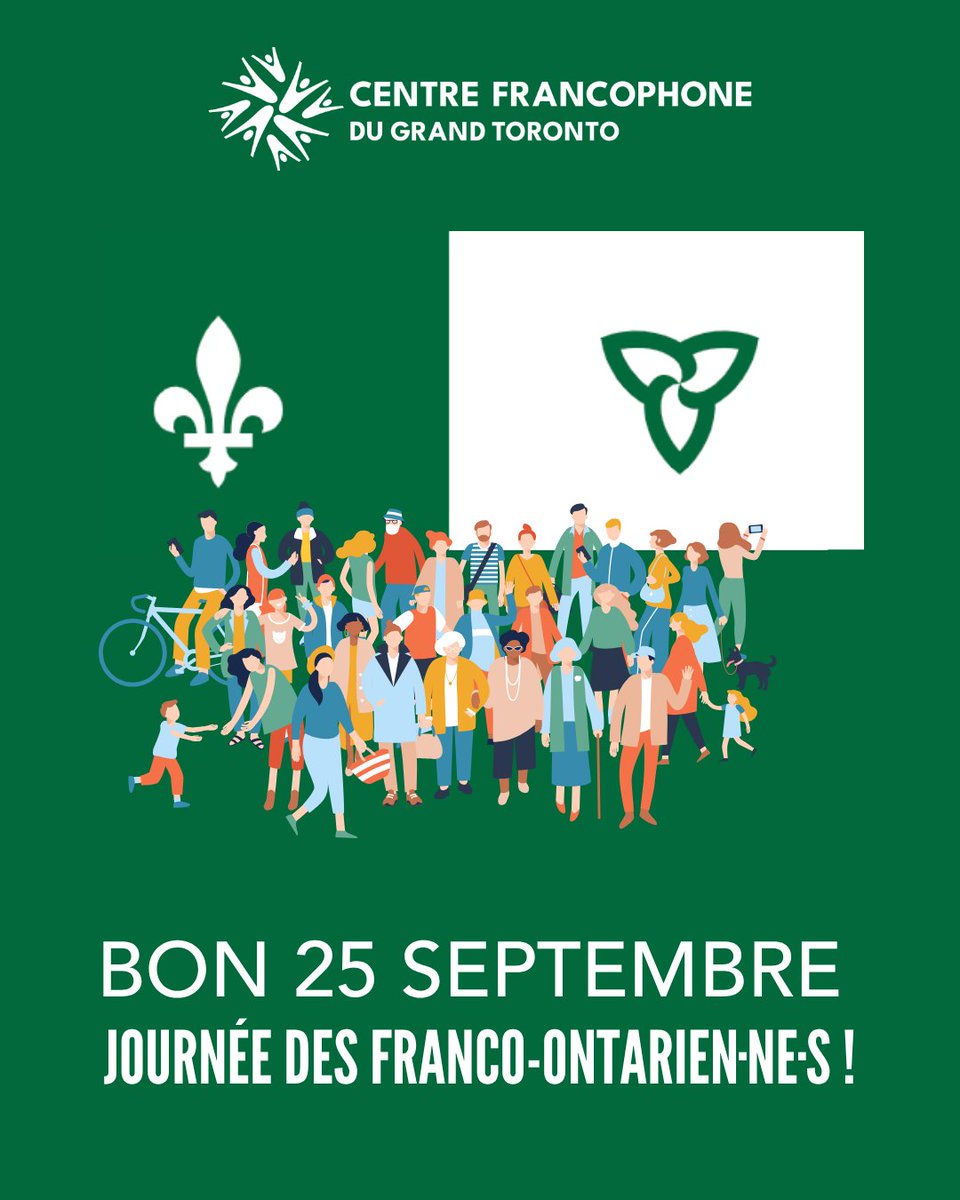 CentrefrancoT's tweet photo. 💚 Bonne Journée des Franco-Ontarien·ne·s !
Aujourd’hui, nous célébrons la richesse, la diversité et la vitalité des communautés francophones de l’Ontario.
Langue, culture, engagement et solidarité : autant de forces qui façonnent une francophonie vivante, inclusive et en constante évolution.

Au @CentrefrancoT, nous sommes fiers de contribuer à cet écosystème en offrant des services en français qui soutiennent les parcours de vie et d’intégration de notre communauté.

👉 Découvrez nos services :
https://t.co/Hj0mZLBnmE

----------
#FrancoOntariens #FrancoOntarien #OntarioFrancais #Francophonie #Toronto #CommunautéFrancophone #VivreEnFrançais #IdentitéFrancophone #CFGT