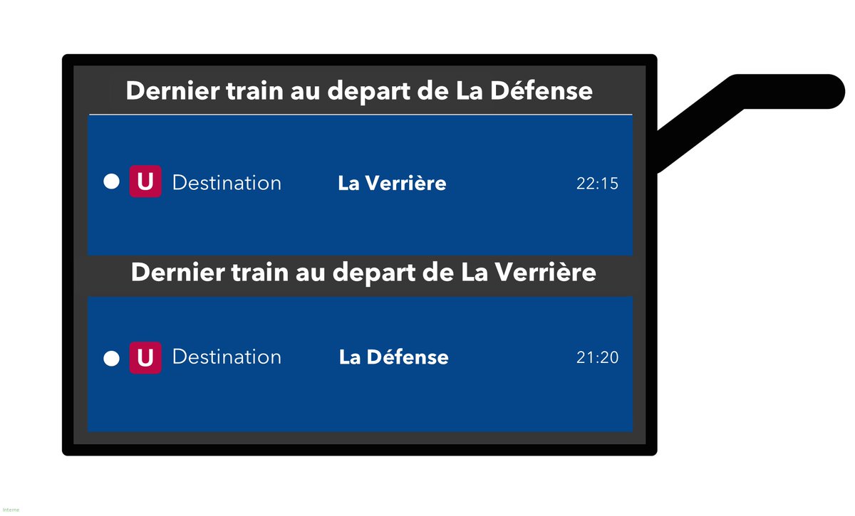 lignesNetU_SNCF's tweet photo. 🚆🌙 Vous empruntez la #LigneN ou bien la #LigneU ce soir ? Avez-vous vérifié les horaires de vos trains ? Voici les derniers départs prévus!👇 https://t.co/w1xdxOMXLp