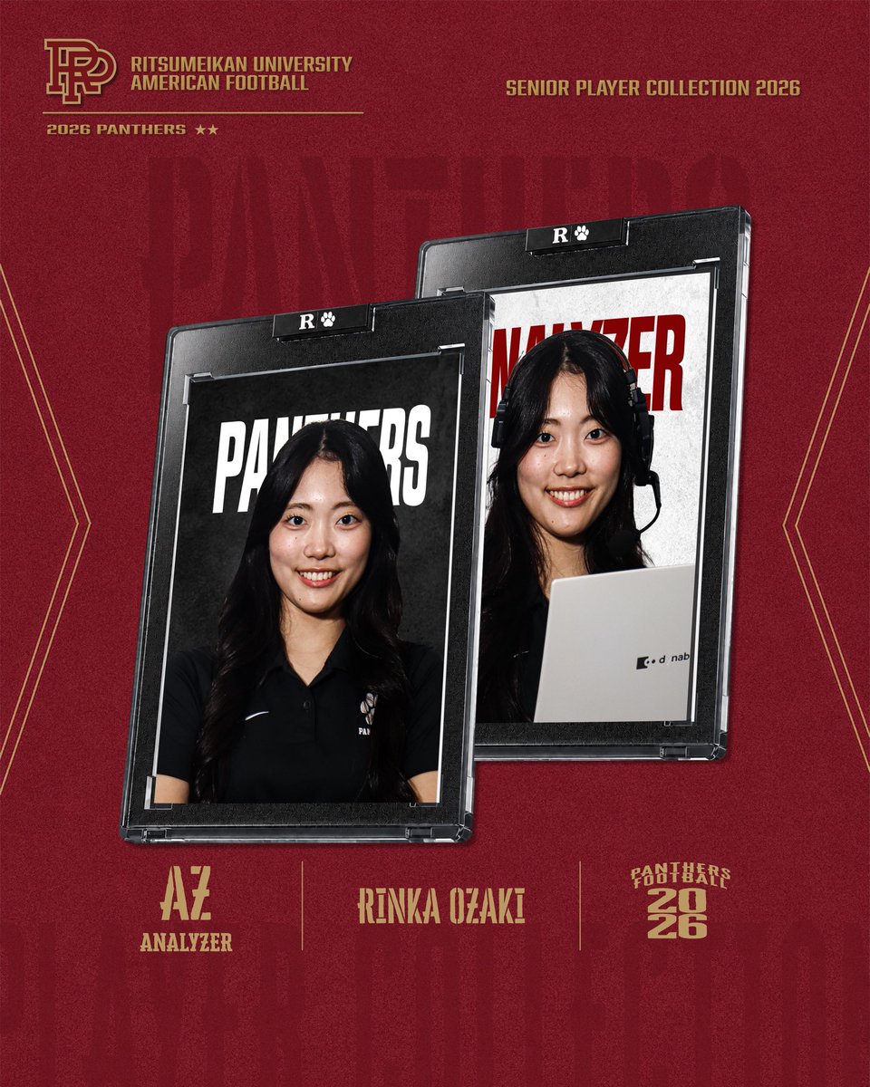 r_panthers's tweet photo. 【2026 Seniors】
AZ Rinka Ozaki

これまでパンサーズに注いできた4年間の思いを込めたコメントとともにご紹介します！
ぜひ、選手たちの言葉をご覧ください🐾

#ritsumeikan #Panthers #americanfootball #TOPGUN https://t.co/Kfq1c4xm0I