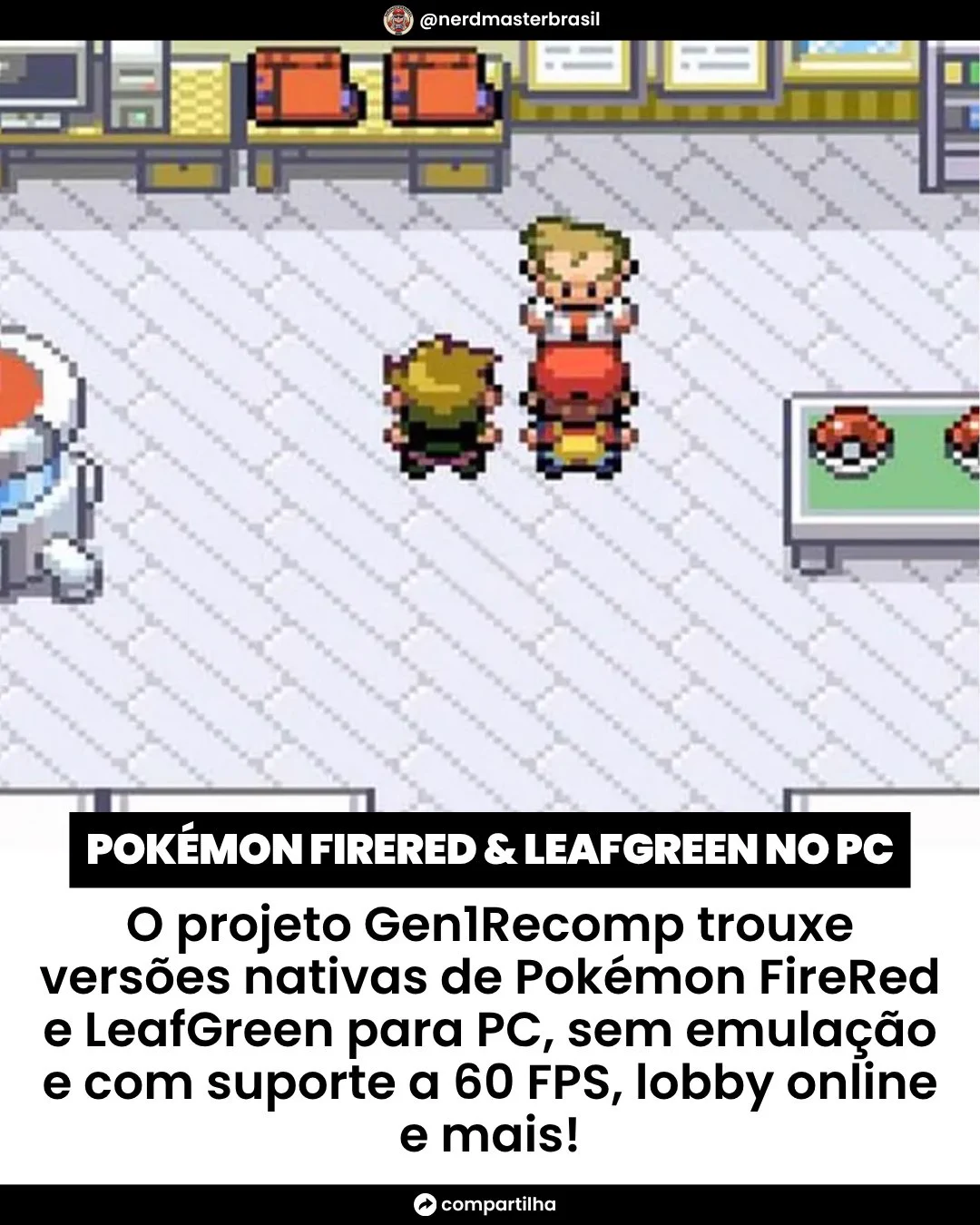 O projeto Gen1Recomp ganhou uma nova versão que permite rodar Pokémon FireRed e LeafGreen de forma nativa no PC sem precisar de emuladores. Usando a ROM do usuário, a ferramenta traz melhorias como altas taxas de quadro, controle de câmera, velocidade ajustável e um lobby online para batalhas.

#Pokemon #FireRed #LeafGreen #PCGaming #Nintendo #RetroGaming