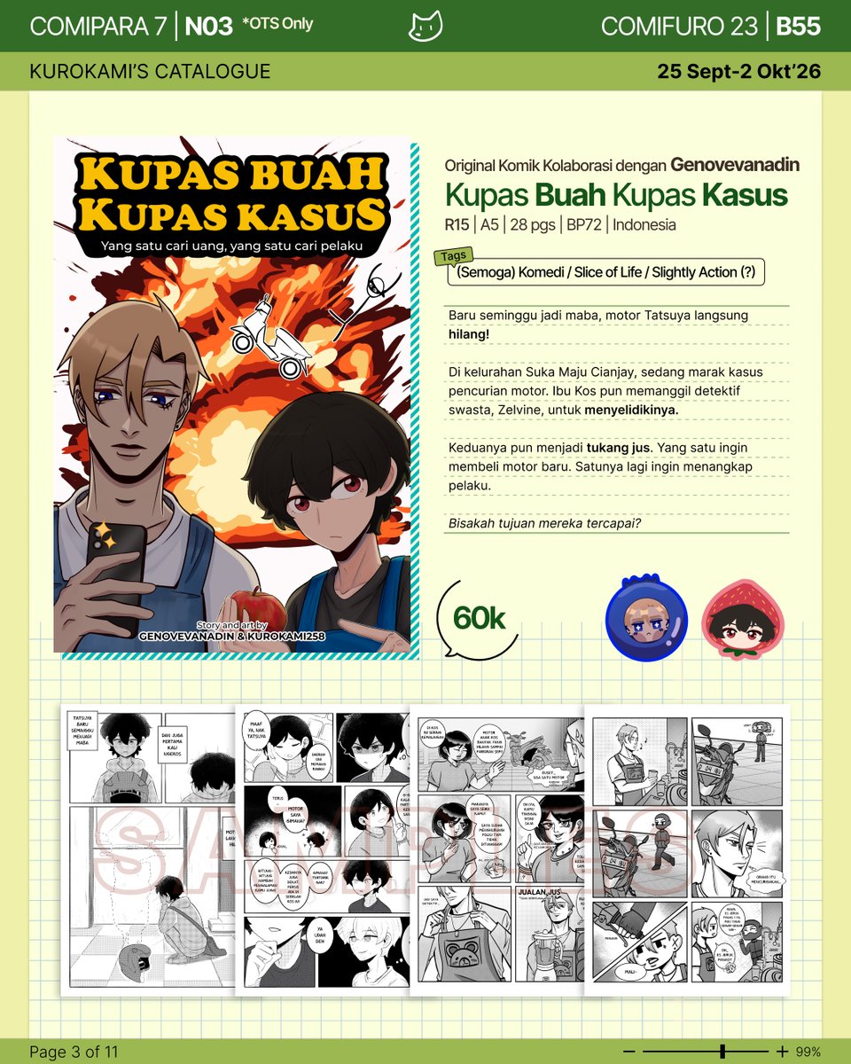 Kurokami258's tweet photo. [❤️🔁]
PO #comifuro23 OTS #Comipara7

📒 Original BL GL, BanFish, Bleach, Sekaiichi, Stranger from Hell, Hannibal, Noblesse, God of Highschool, Lookism, Monster Hunter, Silent Hill, Art Trade

📌Pick Up &amp; Mail Order
📅25 Sep-2 Okt
🔗👇

#comipara7catalogue #cf23catalogue
(1/3) https://t.co/lPcG8cvYI2