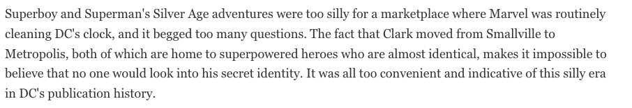 runawayqit's tweet photo. Reading this CBR article and the only thing I can think about is how the modern and logical reboot of Superman in Post Crisis had Superman say he was actually Clark Kent's brother. https://t.co/zR4hEf4oKZ
