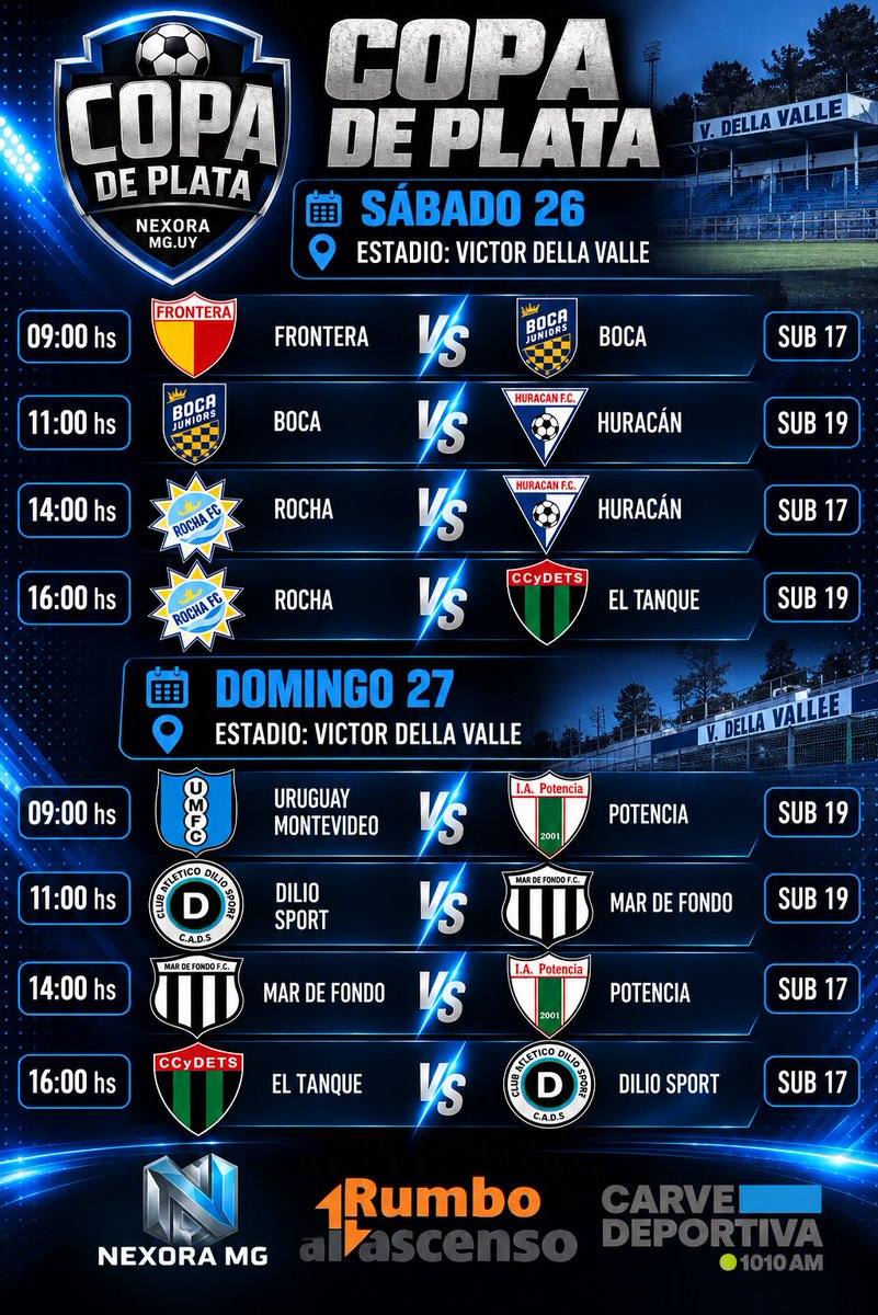 elascensouy's tweet photo. #CopaDePlata 🏆🎖
Sabado y domingo se juega la Copa de Plata en el Estadio Victor Della Valle.

ENTRADA GRATUITA
Servicio de Cantina 
Estacionamiento vigilado.

#RumboAlAscenso 
#NexoraMG https://t.co/LurcKQGO1o