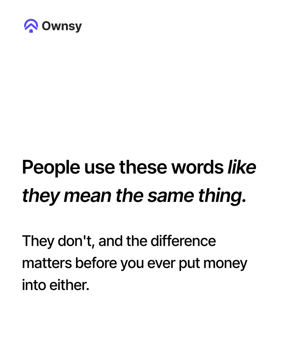 Ownsyofficial's tweet photo. 1/2 Tokenised" and "crowdfunded" real estate get used interchangeably online. They shouldn't be.

Swipe through for the actual structural difference https://t.co/mXRJ0ccg9n