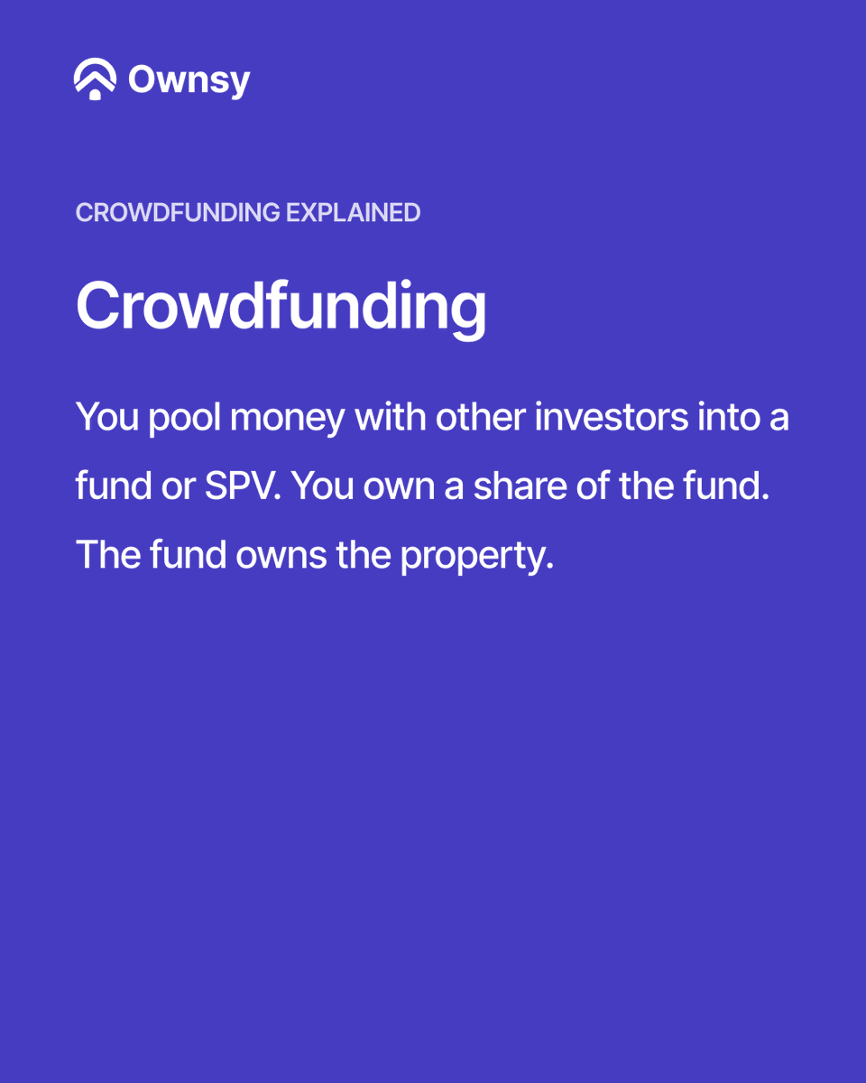 Ownsyofficial's tweet photo. 1/2 Tokenised" and "crowdfunded" real estate get used interchangeably online. They shouldn't be.

Swipe through for the actual structural difference https://t.co/mXRJ0ccg9n