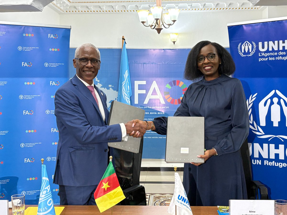 RefugeesCmr's tweet photo. Stronger partnerships. Greater impact.

UNHCR &amp; @FAOCameroun are joining forces to boost economic opportunities for refugees &amp; vulnerable host communities in Touboro,  E.Façade #Cmr, expand access to savings, credit &amp; financial services, strengthen resilience &amp; social cohesion https://t.co/l3hBlR8ok7