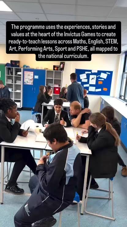 Yes_IhaveME's tweet photo. The parents of pupils at Nine Stiles Academy Harry visited are considering legal action. The permission slip they signed stated a ‘high ranking royal’ would be visiting the school and they’d be filmed. Instead they got a visibly off his head Harry. Not high ranking, not a royal. https://t.co/bsFgu1siUK